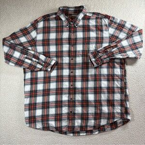 Foundry Men’s Super Soft Flannel 2XLT White Plaid Button Down Long Sleeve Shirt